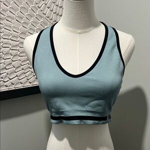 New Balance Light Blue Sports Bralette with Black Trim